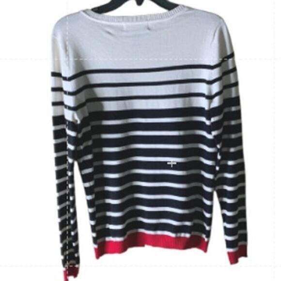 Karen Scott Cardigan Sweater Button-Up Women's Size Medium Long Sleeves Striped - Picture 4 of 8